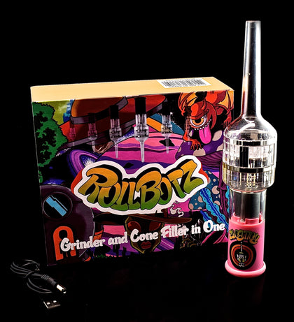 RollBotz RoboKone Grinder and Cone Filler in One - Bubblegum Pink- 2040