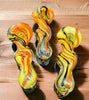3" Twisted Gold Flaming Smoking Glass Pipe -Wholesale  Glass Pipe - 4272