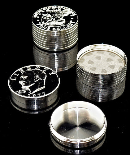 3 Parts Dollars Shape Metal Zinc Alloy Herb Grinder 42mm Silver Sharp Tooth Weed Smoking Crusher, View Dollars Shape crusher