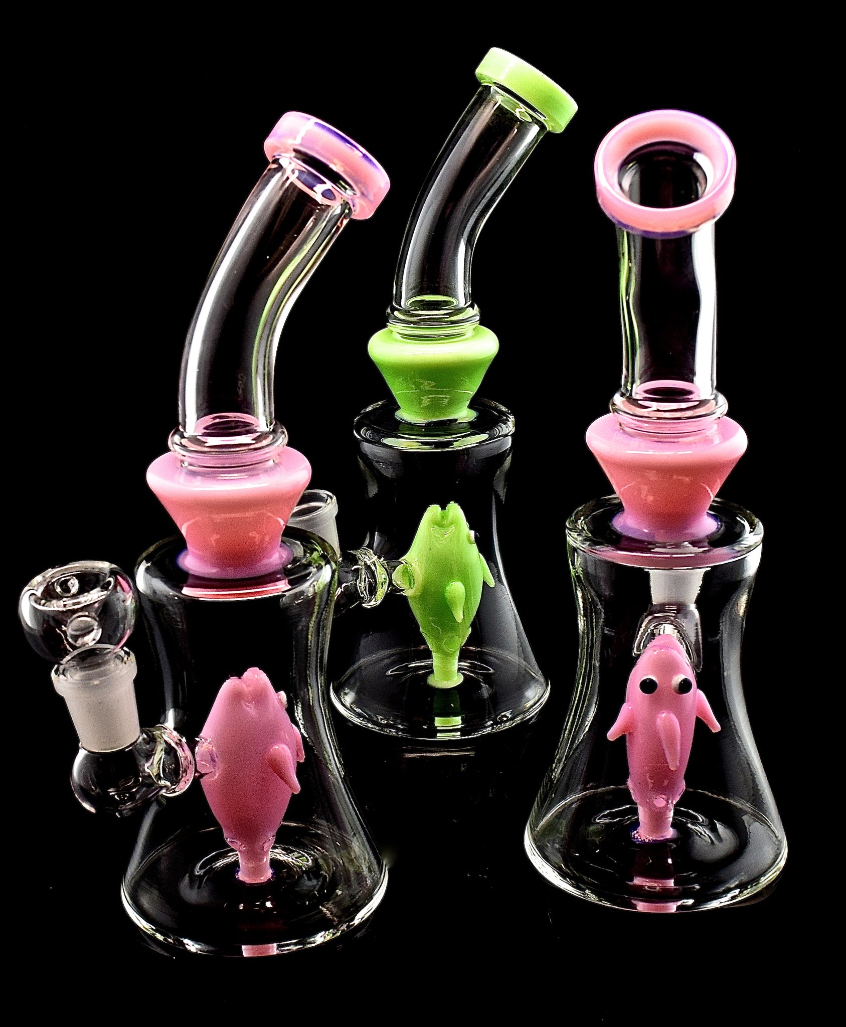 Slim Colors Bend Water Pipe with Fish Perc -2004