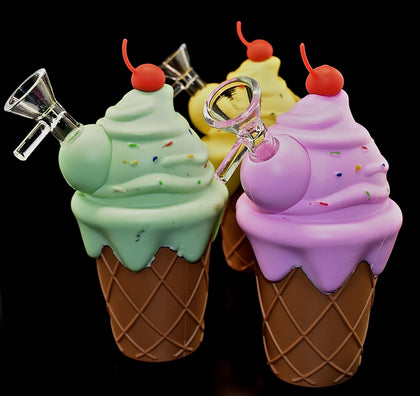 Ice cream Silicone Water Pipe -Silicone Bubbler -SRS578