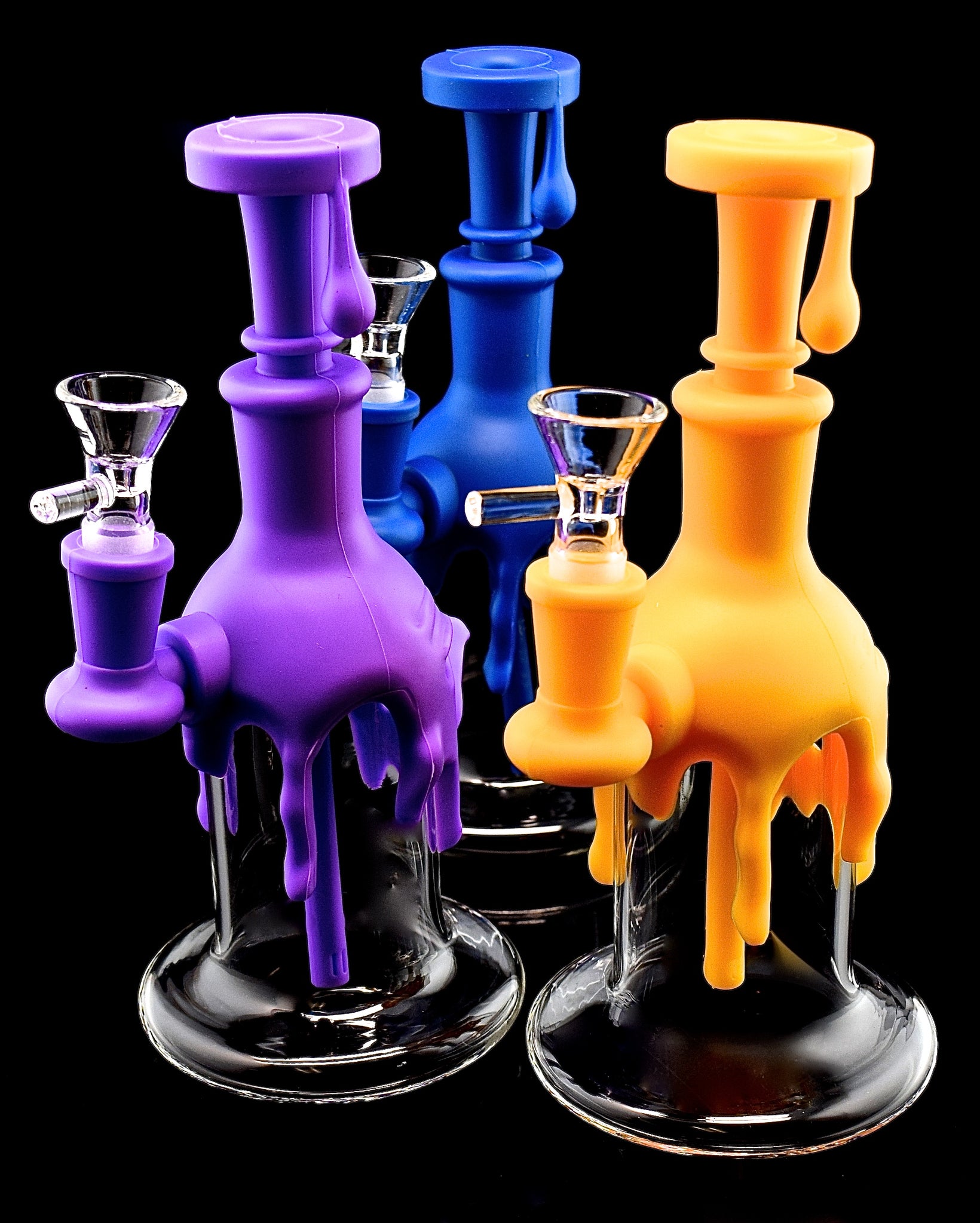 8" Inch Silicone Hybrid Bong Glass Water Pipe Unbreakable Bubbler - 1848