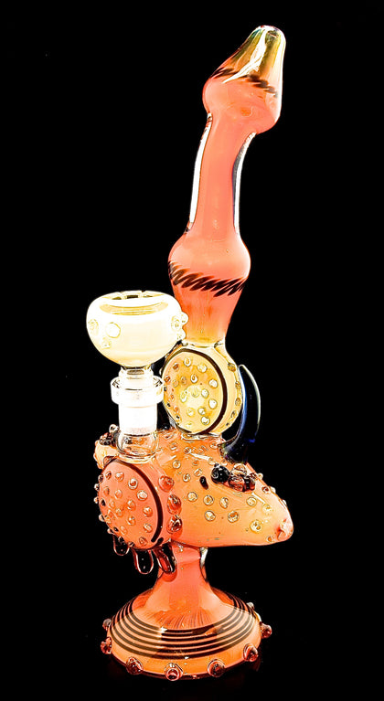 Gold Flaming decorate Smoking Glass Water Pipe and Bubblers -1961