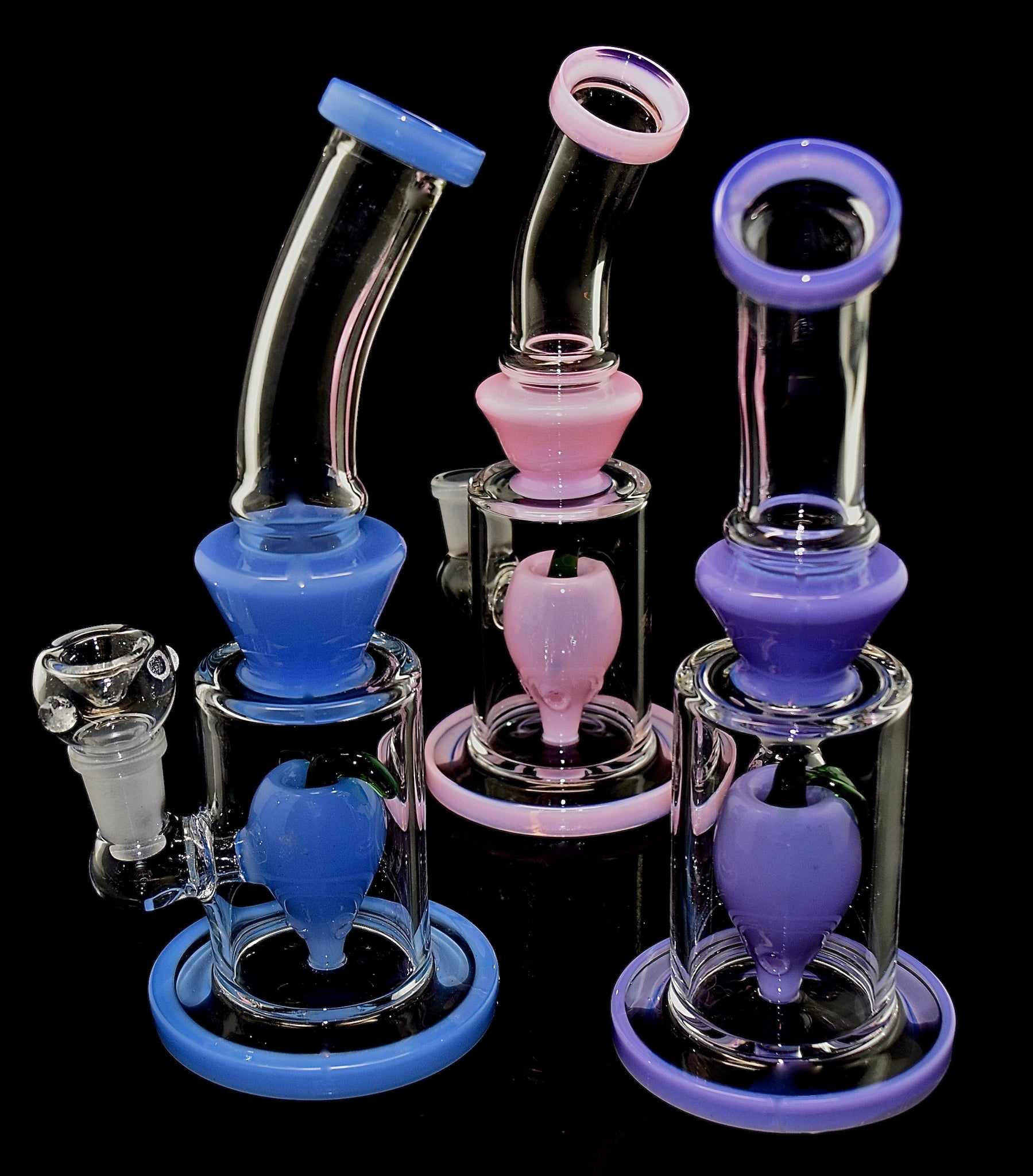 Colorful Smoking Glass Water with Strawberry Perc -2011