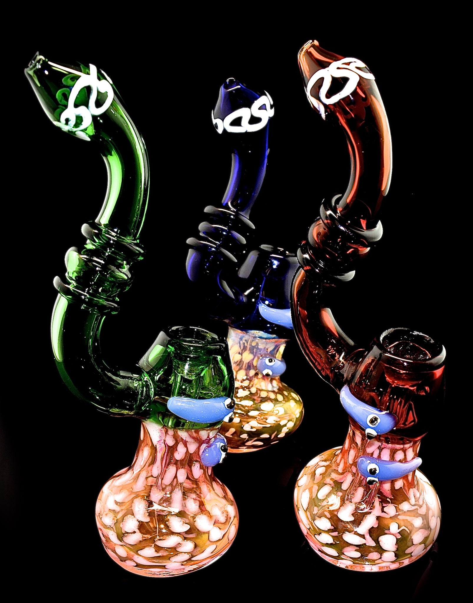 8" Smoking Glass Sherlock Bubbler -1997