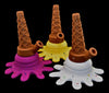 Silicone Ice cream water pipe with glass bowl -SRS918