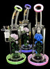 6B GLASS 13.5" Rose Perc Water Pipe Glass Bong Dab Rig Smoking Glass Pipe -2023B11