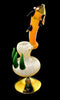 Gold Flaming Sherlock Smoking Glass Bubblers With Fish Style on TOP -2000
