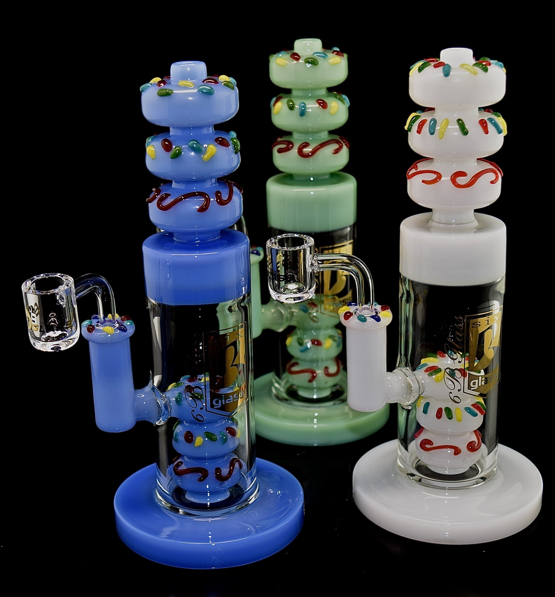Donut Style Colorful Smoking Glass Water Pipe @6B Glass -2022B35