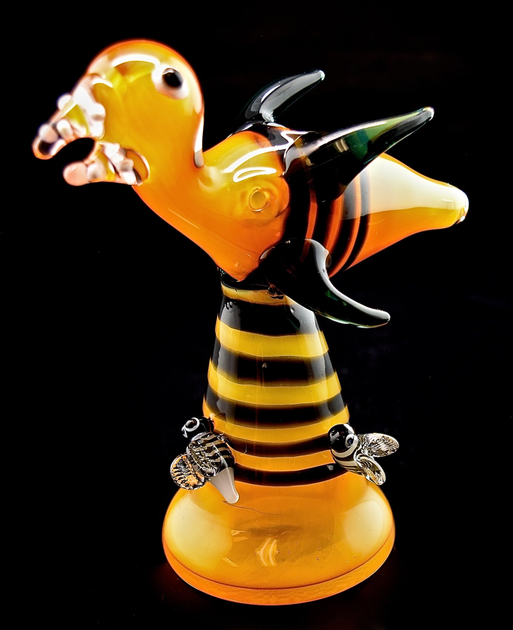 Yellow and Black Colors Duck Style Smoking Glass Water Pipe -1962