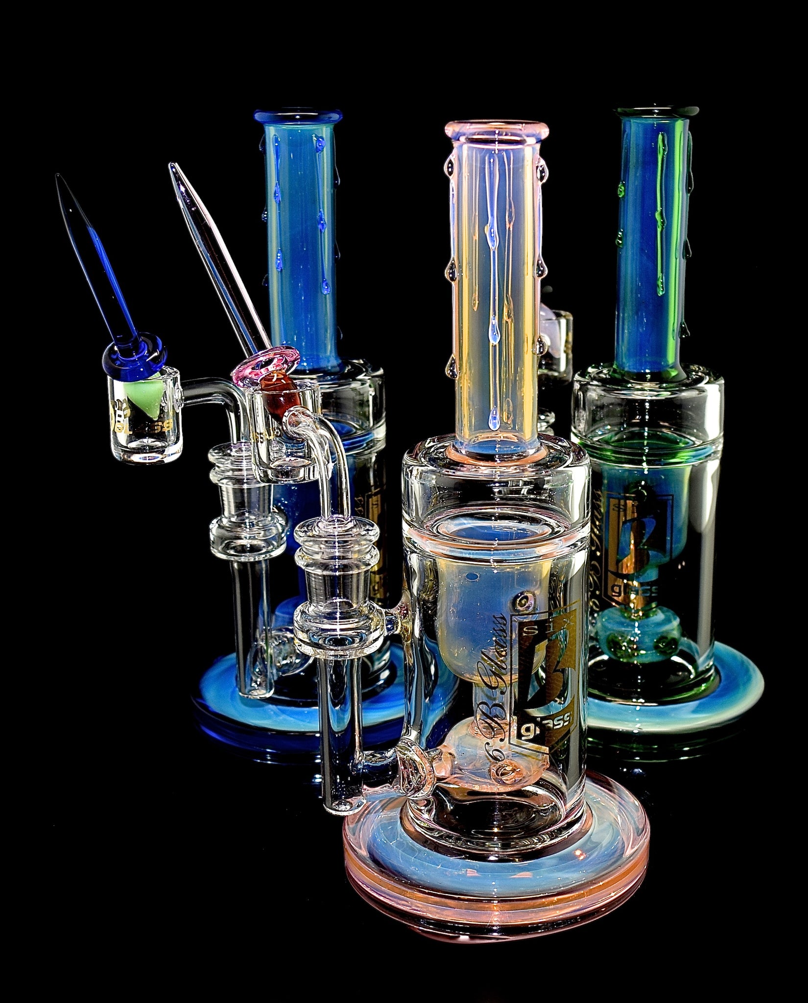 Slim Color Smoking Glass Water Pipe with 6B GLASS -2045