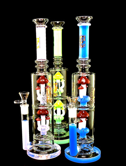 Mushroom Perc Water Pipe Colorful Smoking Glass Water Pipe | 6B GLASS - 2023B39