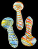 4" Slim Color Smoking Glass Pipe with Rasta Stripe -4058