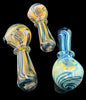 4.5 inches Smoking Glass Pipe with stripe gold flaming -4060