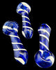 4" Blue Color With White Line Beautiful Smoking Glass Pipe -4081