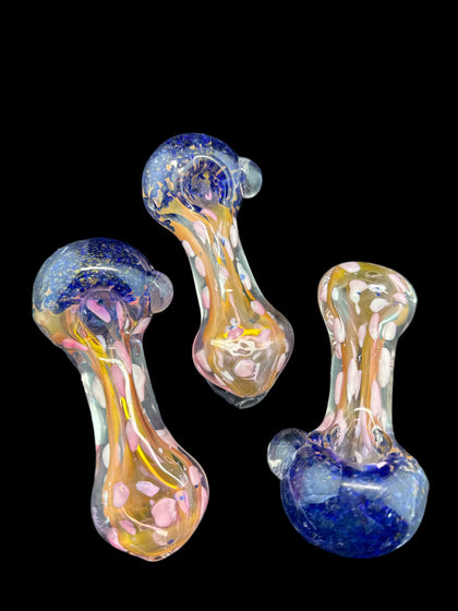 Glass Pipe Gold Fumed Dotted Design Smoking Pipe 4 Inch -Wholesale Smoking Pipe-4103