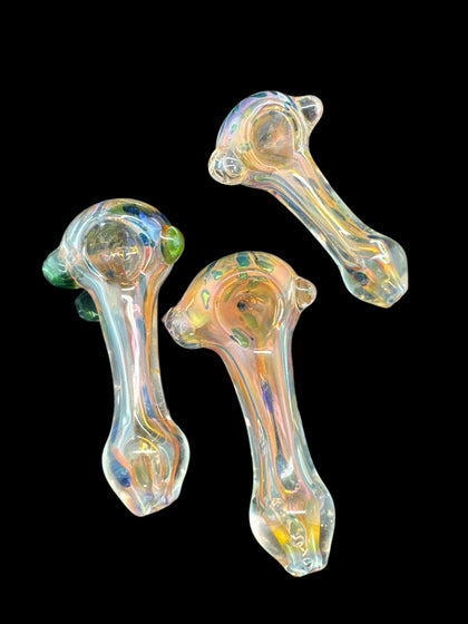 Inside Out Fumed Glass Spoon Pipe with Marbles | Flower-4108