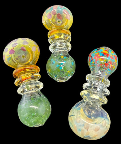 Glass Pipes 3″ Glass with Swirls & Rasta Colors -4131