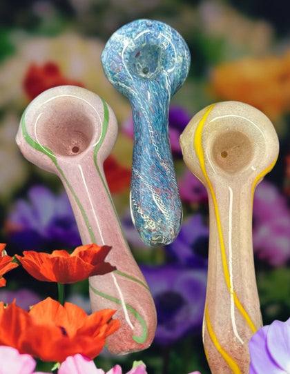Frit Color Changing Crystal Fumed Glass Pipe | Wholesale Glass Pipe -4183