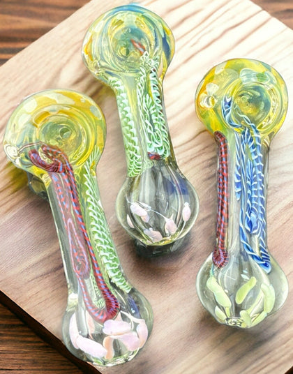 Strips Color Smoking Glass Pipe | Wholesale Glass Pipe -4214