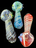 5" Thick Deep Rainbow Strips Spoon Glass Tobacco Pipe | Wholesale Glass Pipe -4239