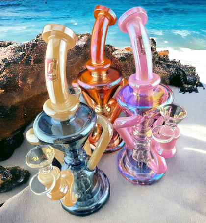 Recycle Bubble Colorful DAB Oil Rigs Glass Smoking Pipe Water Pipe - HAB62
