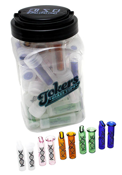 Tokers Colored Glass Tips Jar by DNA Glass-1421