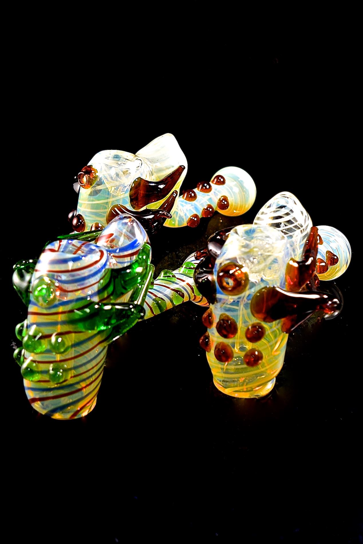 Glass Studded Glass Bubbler | Wholesale Glass Pipe-669