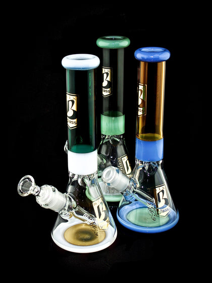 Beaker Glass Bong Colorful Smoking Tobacco Water Pipe