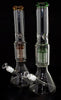 14″ Two-Tone Tree Perc Glass Water Pipe w/Thick Base & Bent Wide Mouthpiece-72