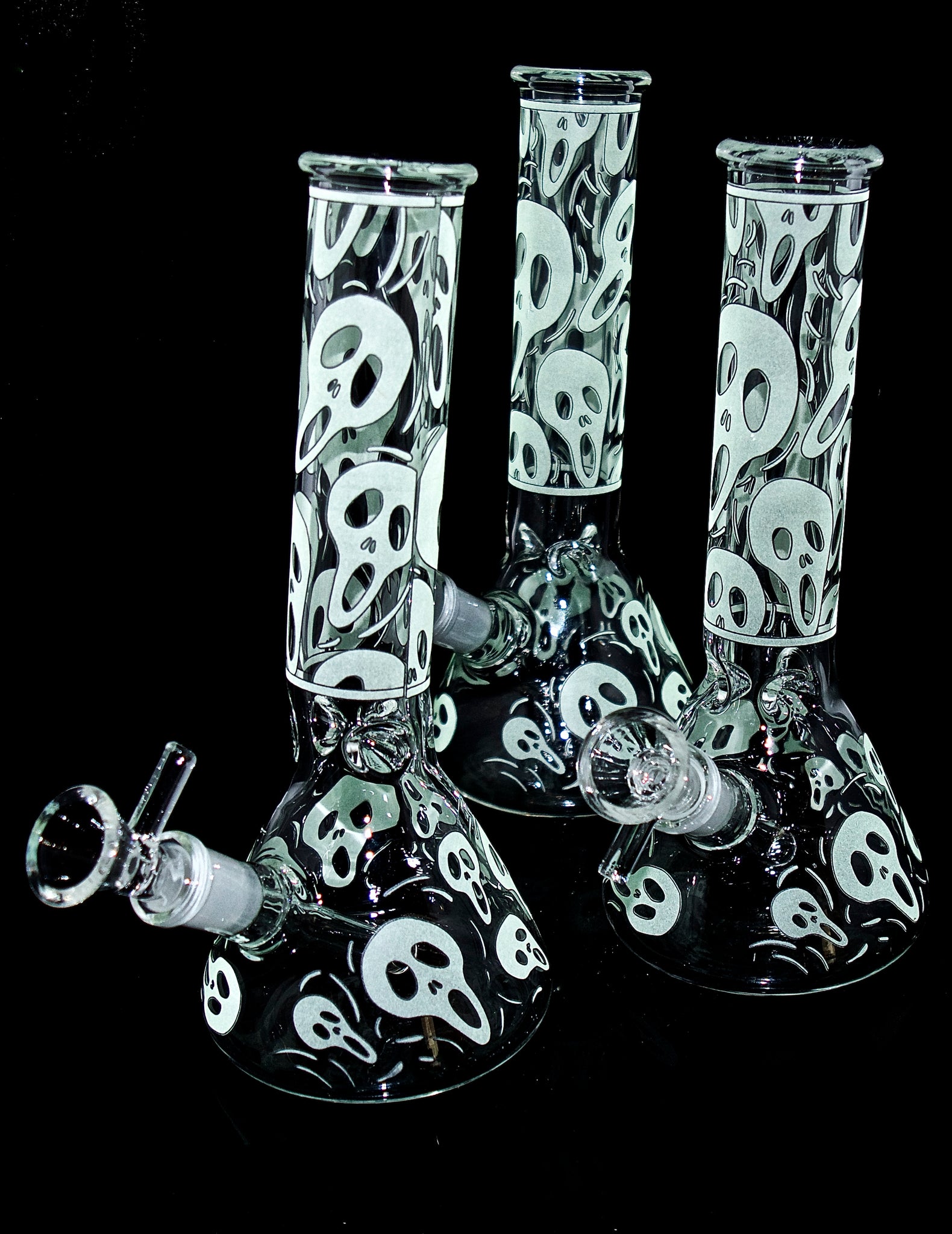8" Glow in the dark Water pipe with 14mm bowl-293