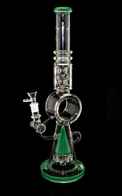 Color Thick Lip & Base Hookah Water Pipe Glass 14 Inch Tobacco Beaker Bong | Wholesale Glass Pipe -461
