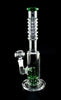 Clear Emerald Medium Glass Water Pipe with Meandering Design on Top - 442