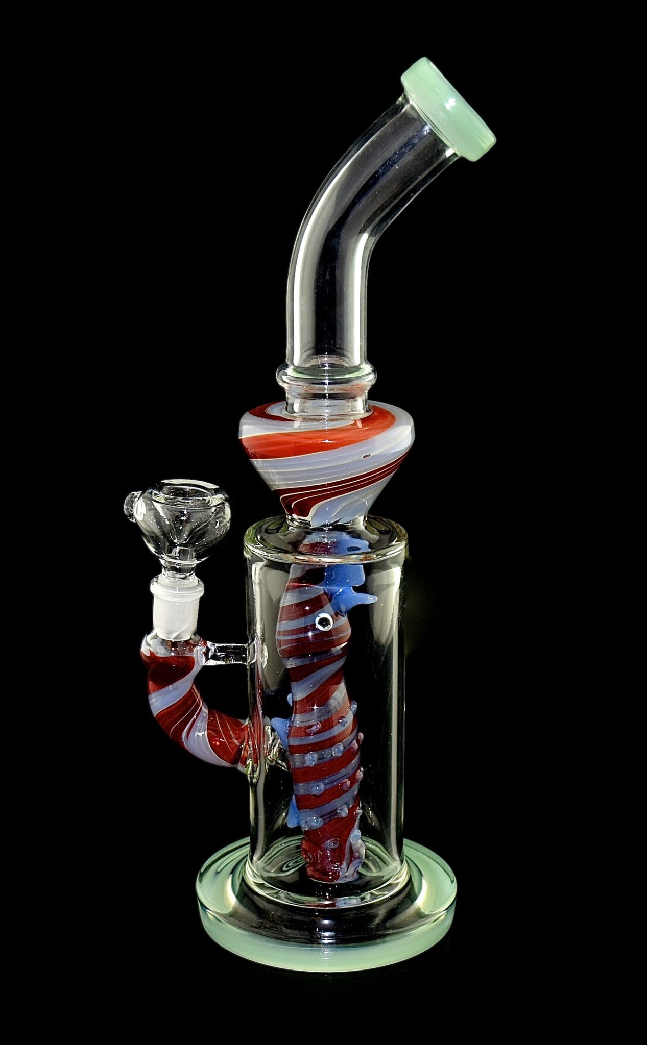 Bent Colorful bong smoking glass water pipe-355