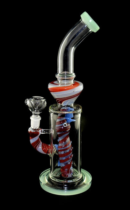 Bent Colorful bong smoking glass water pipe