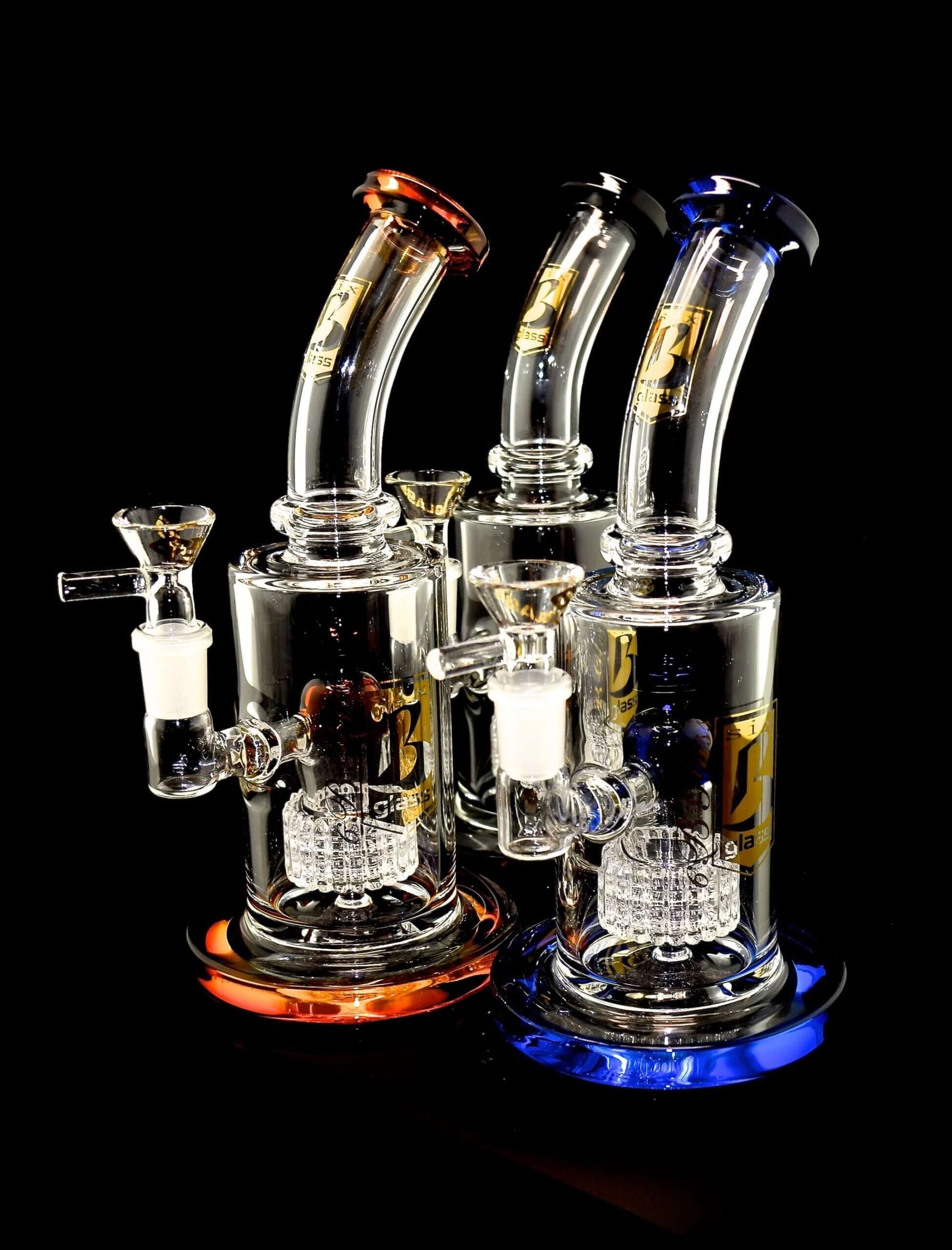 6B GLASS - 10" Bent Smoking Glass Water-Pipe -2021B07
