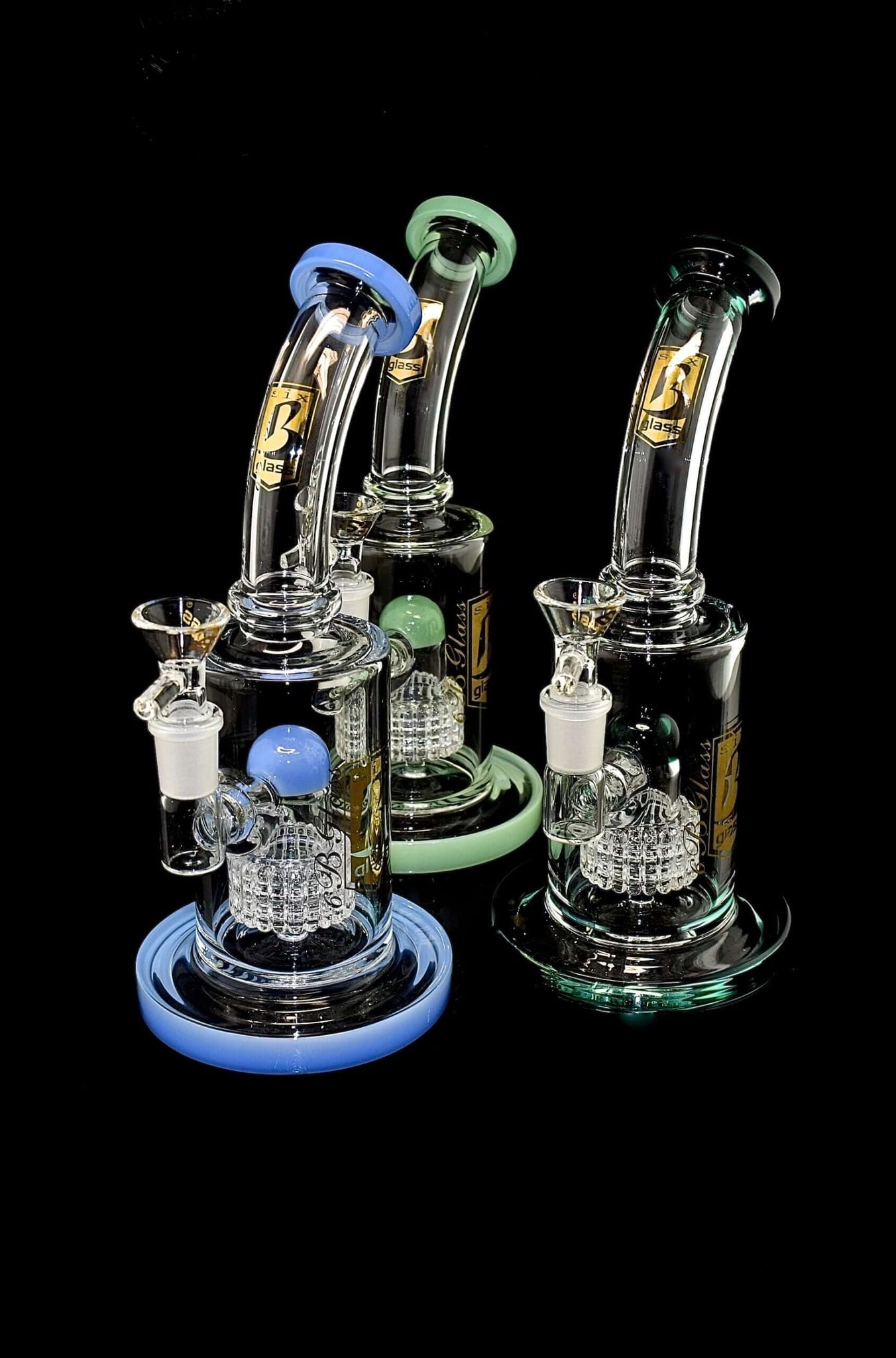 6B GLASS - 10'' Bent Smoking Waterpipe with Tire Perc | Wholesale Glass Pipe-2020B98