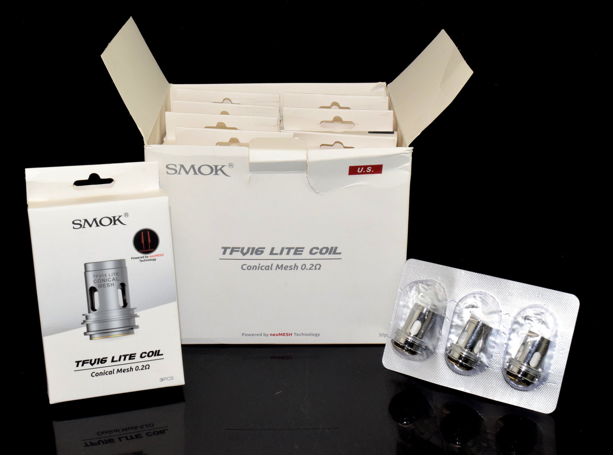 SMOK TFV16 MESH REPLACEMENT COILS 0.2ohm TFV16 Conical Mesh Coil - rated for 60-85W | Wholesale Glass Pipe - 1711