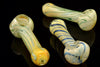 3.5" Yellow Fumed Psychedelic Colored Hand Pipe 80g | Wholesale Glass Pipe - 1623