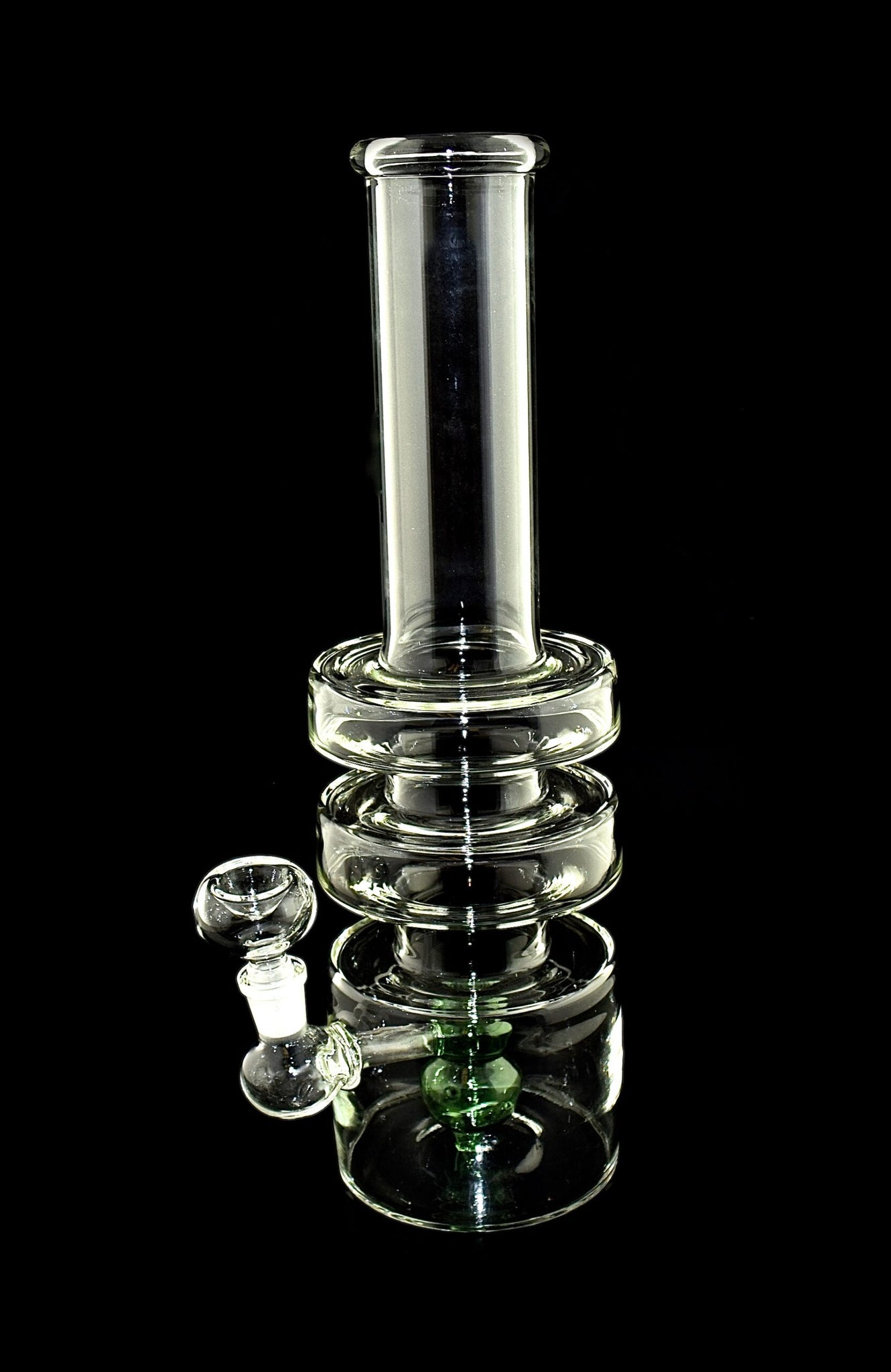 Glass bong Smoking  Pellucid Green with an Ongoing Flat Circular Designed -629