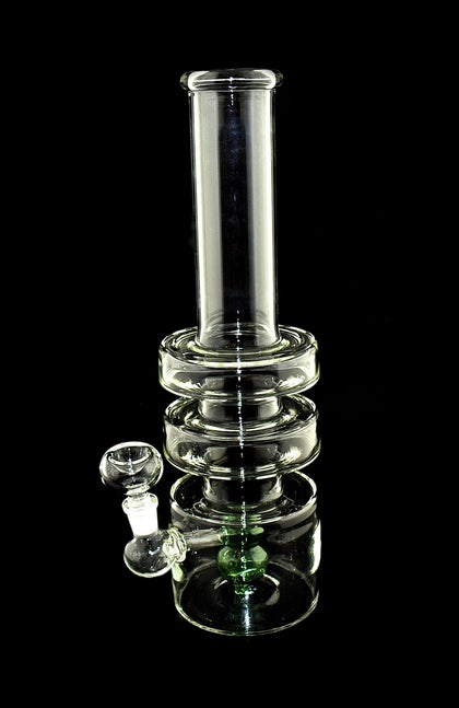 Glass bong Smoking Pellucid Green with an Ongoing Flat Circular