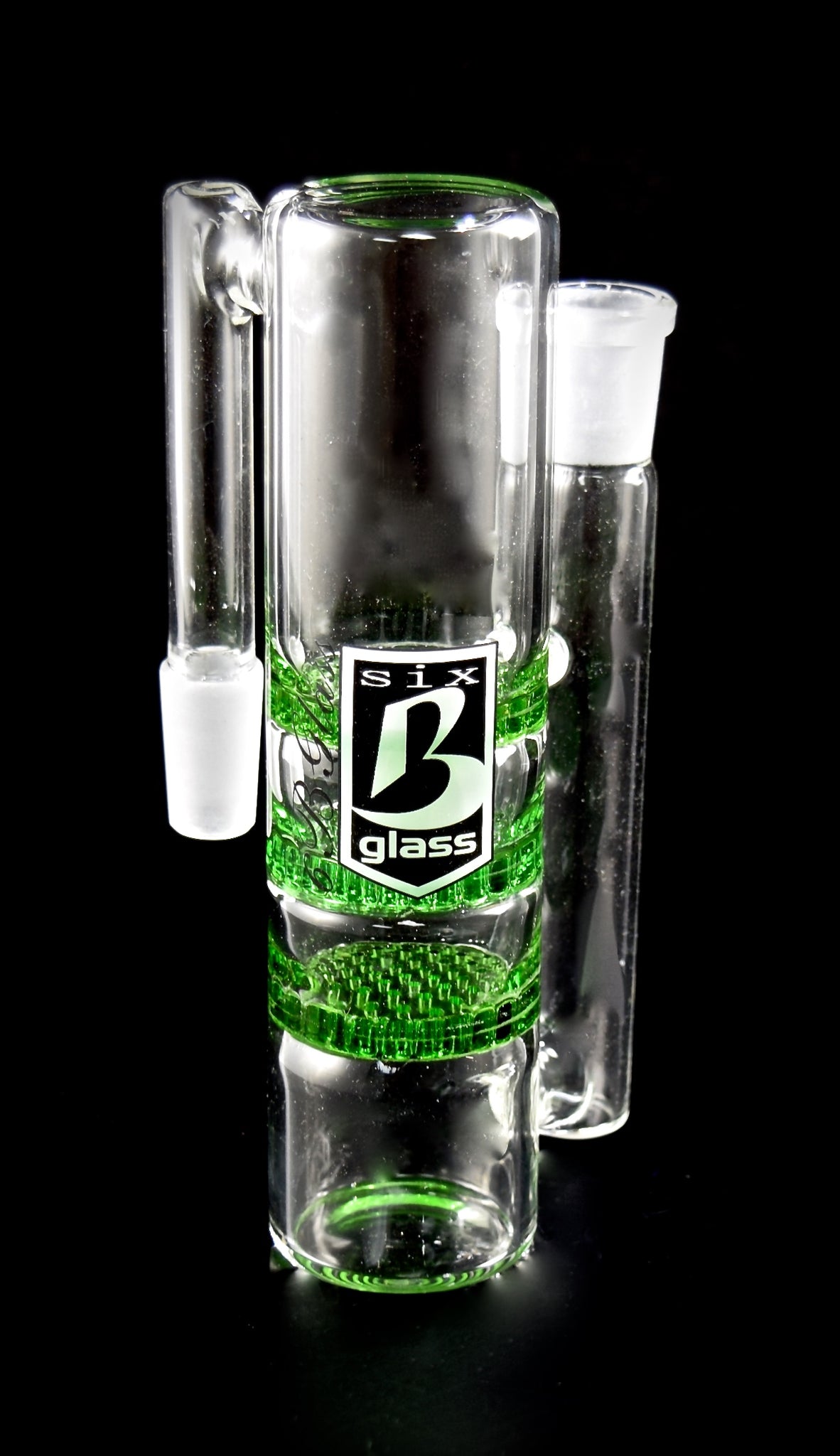 6B GLASS - Glass ash catcher 14.4mm for glass bong with three honeycomb perc water ash catchers Hookahs for tobacco and oil rigs glass water pipes-626