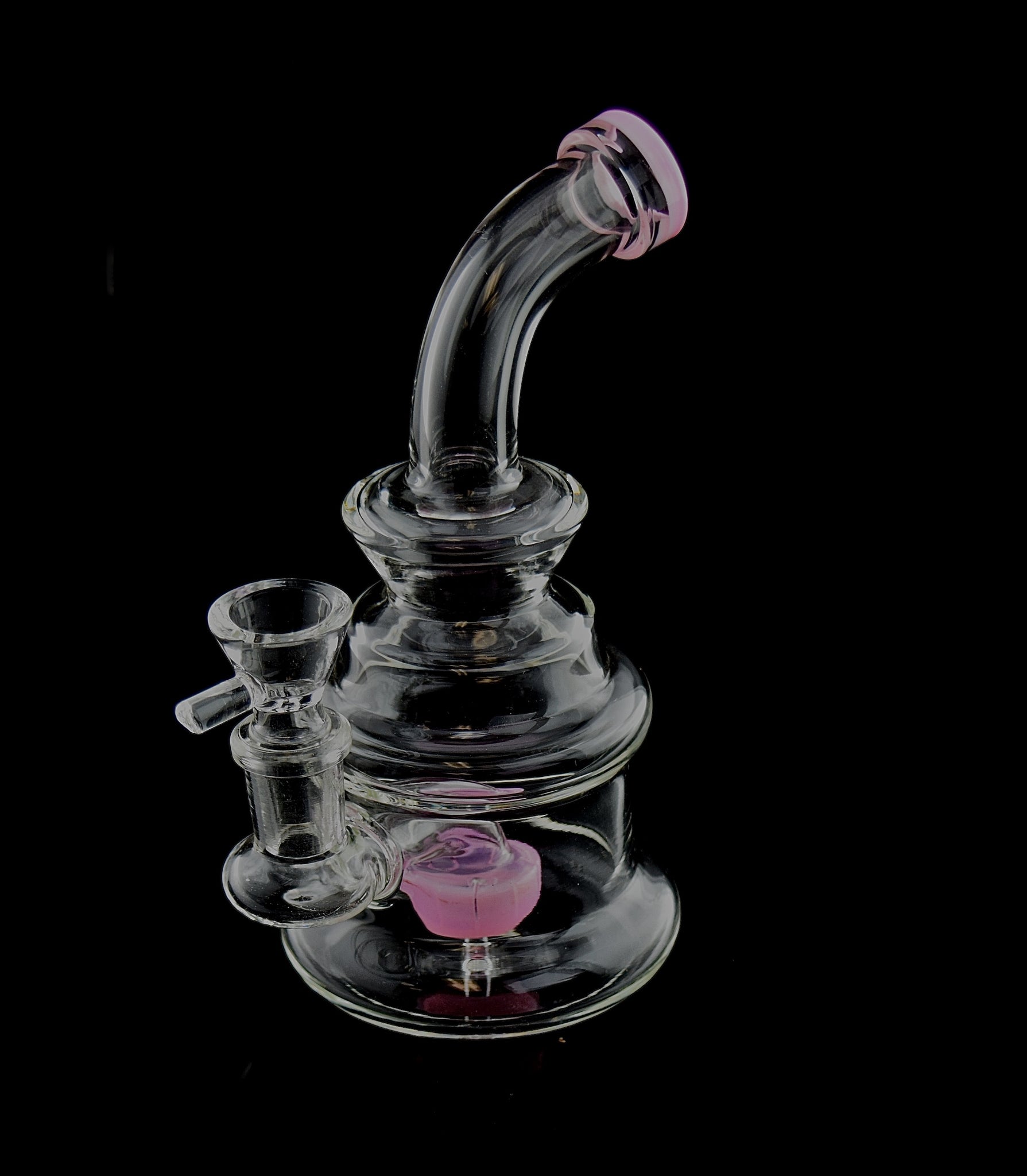7 inch-Pink Turtle Glass Water Pipe Beaker Smoking 14mm Banger Showerhead Perc Hookah-258