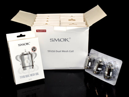 SMOK TFV16 MESH REPLACEMENT COILS - 0.12ohm TFV16 Dual Mesh Coil - rated for 120W  | Wholesale Glass Pipe - 1696