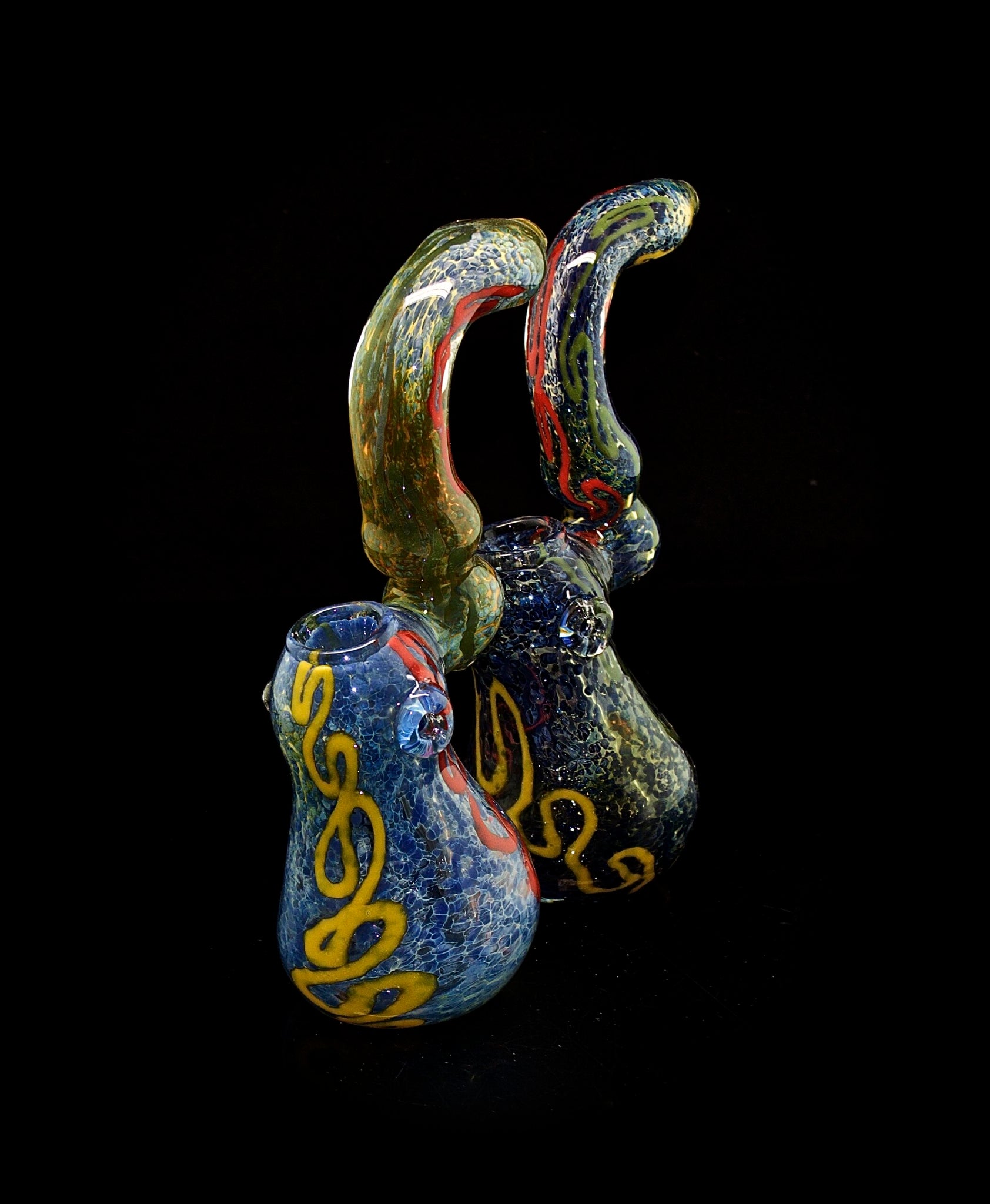 Wholesale Glass Pipe The "Frit Fusion" Bubbler 8" Bowl Pipe-1502