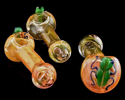 Gold Flaming Cheap Smoking Glass Pipe | Wholesale Glass Pipe- 4024
