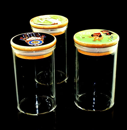 Glass Stash Jar with Rainbow Cannabis Leaf, LGBTQ 420 Herb Jar, Marijuana Leaf Stoner Gift, Weed Gift, Gift for Smoker, Pot Accessories-1760