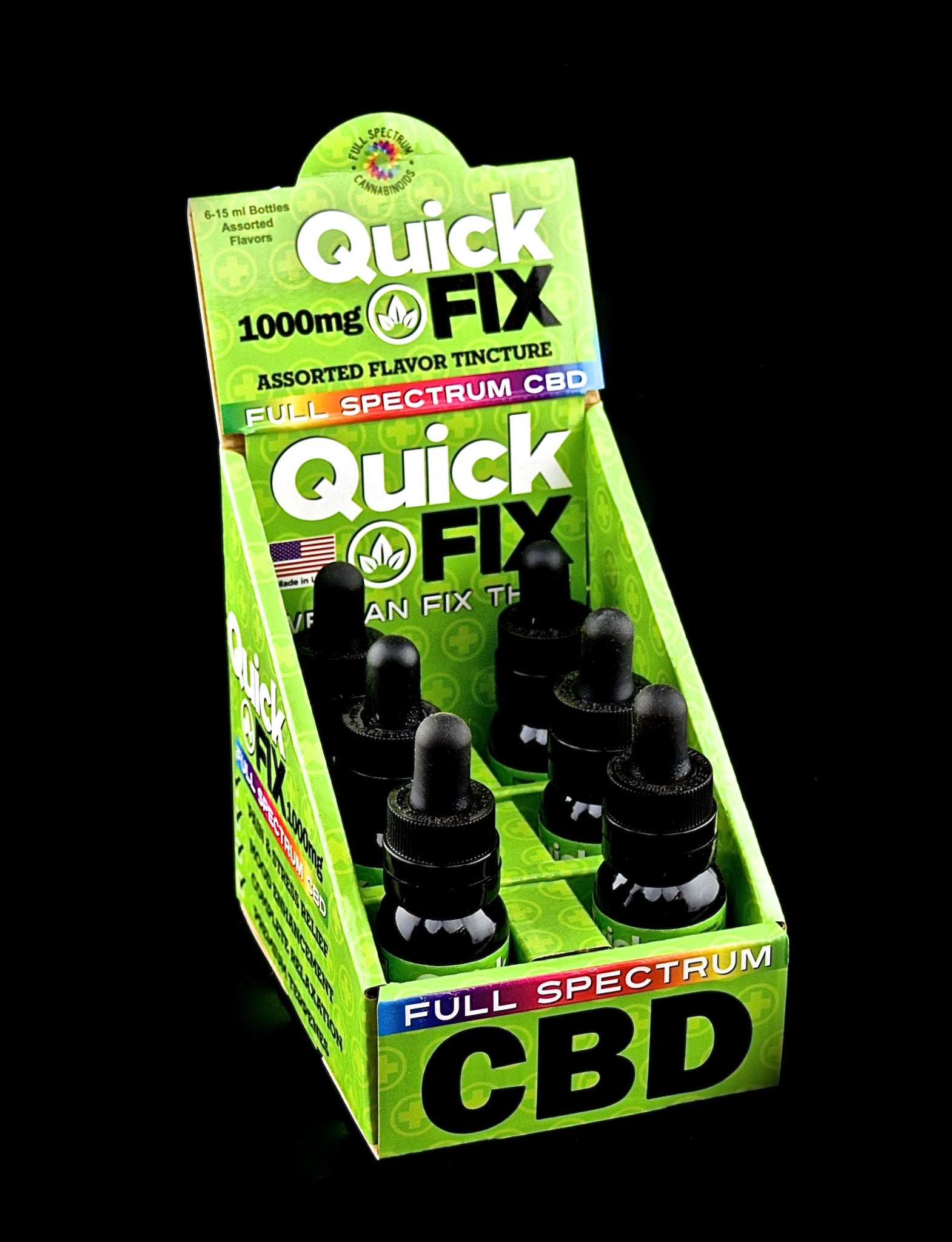 Quick Fix Full Spectrum CBD | 100mg Assorted Flavor Tincture 6pcs/D898987