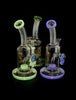 6B GLASS - 9" Bent Water pipe with shower head  perc -2020B83