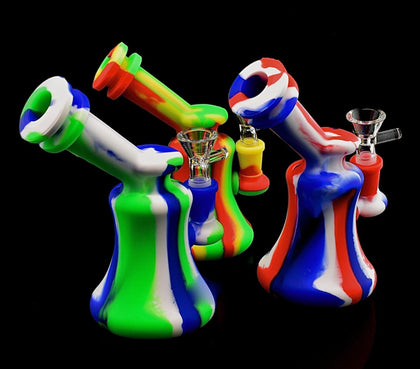6.5 inch Multi Color Hookah Silicone Water Pipe Bong US Wholesale Glass Pipe-223